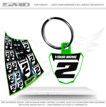 Green - Number Plate Keychain + Stickers