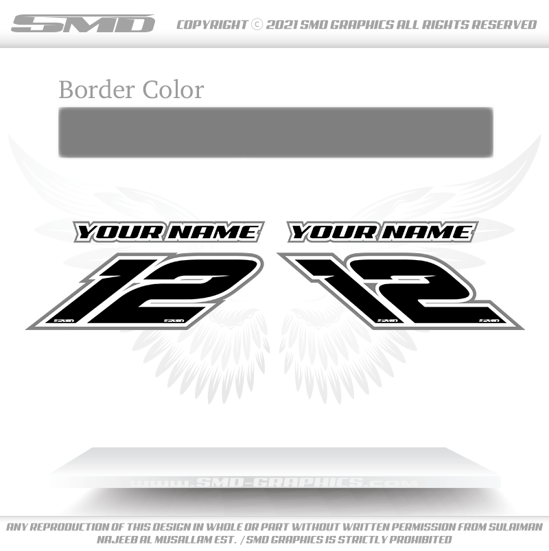 Jetski Race Numbers - Black