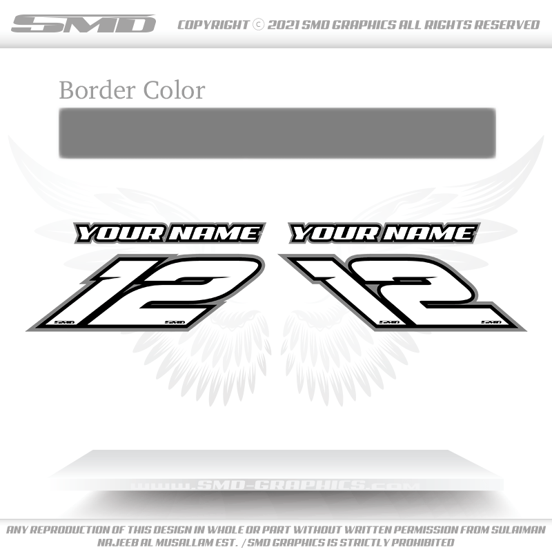 Jetski Race Numbers - White