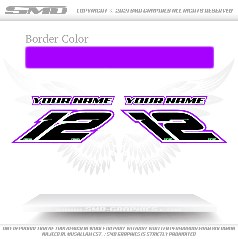 Jetski Race Numbers - Black
