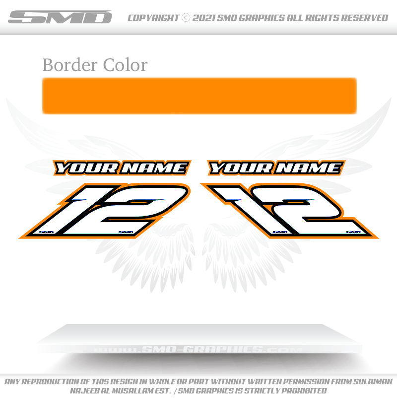 Jetski Race Numbers - White